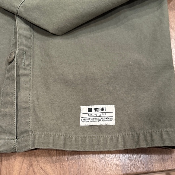 Insight Olive Green Utility Shirt Jacket  L / Women’s XL Camo Trim Patch Elbows - Picture 6 of 14